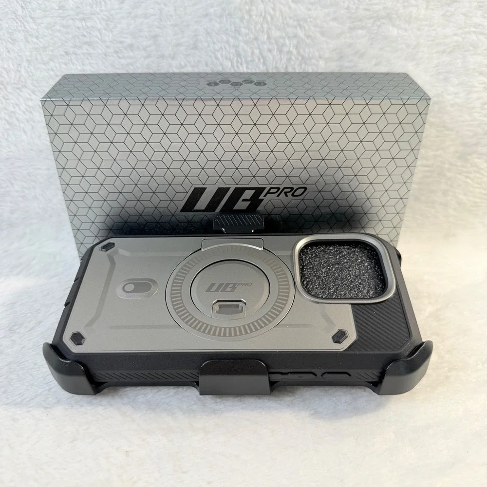 Supcase UB Pro Case iPhone 15 Pro 6.1 Silver Like New Rugged Kickstand Holster